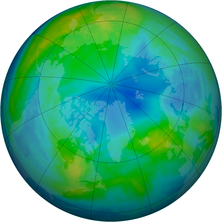 Arctic ozone map for 07 November 2002